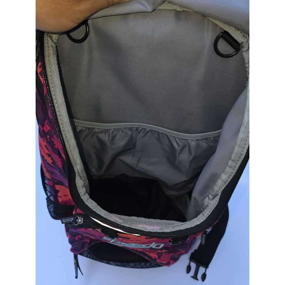 Speedo Teamster Backpack 25L Pink Digicam Colorful Waterproof Wet Compartment